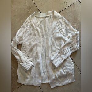 Abercrombie & Fitch Cream Open-Front Cardigan